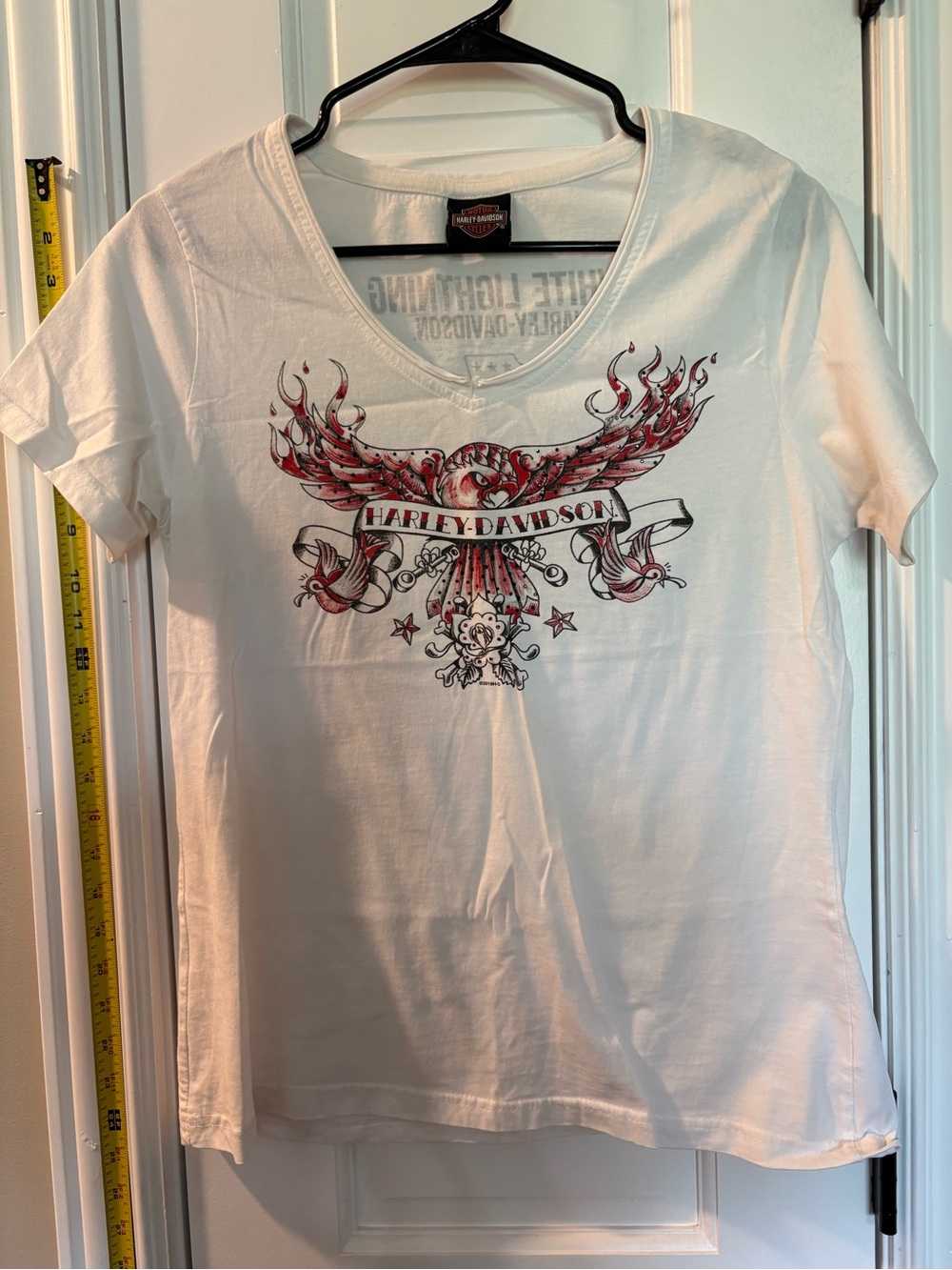 Harley-Davidson White Tee with Black and Orange Logo